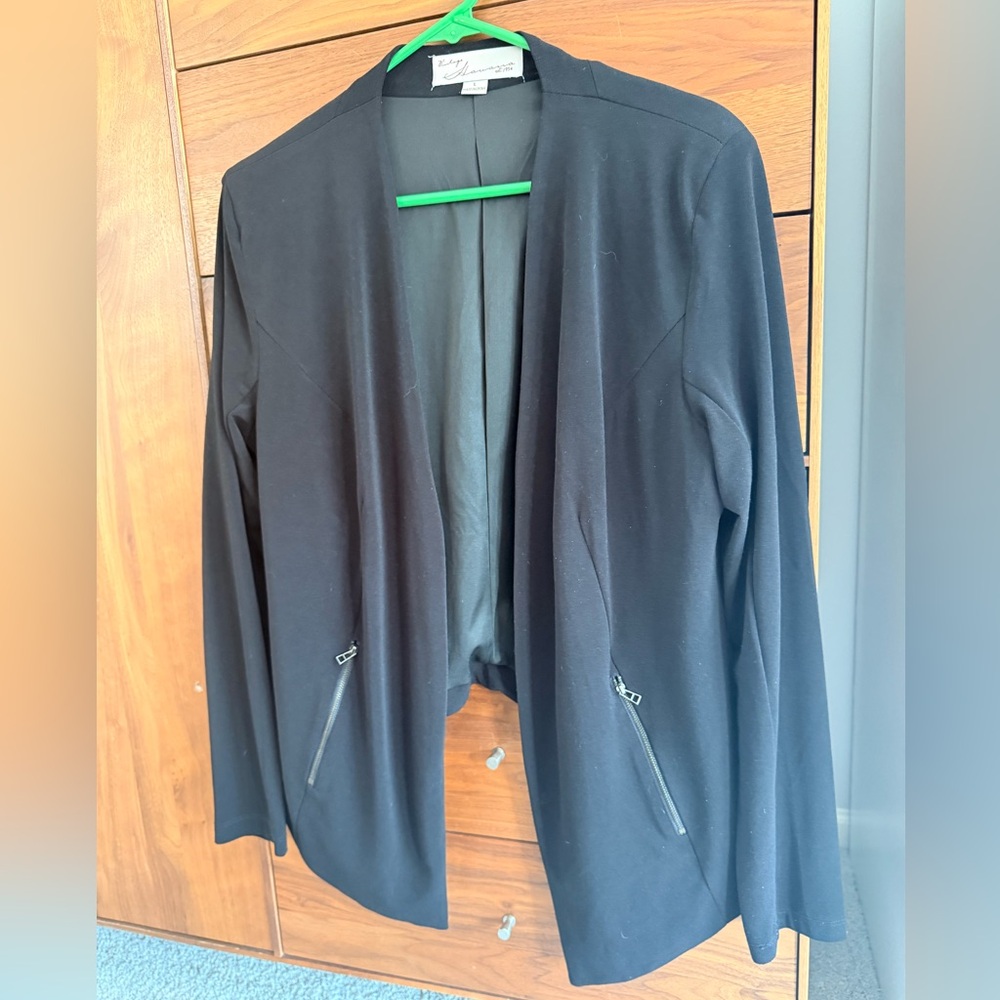 Vintage Havana black open from no collar blazer/jacket Size L - Picture 8 of 8